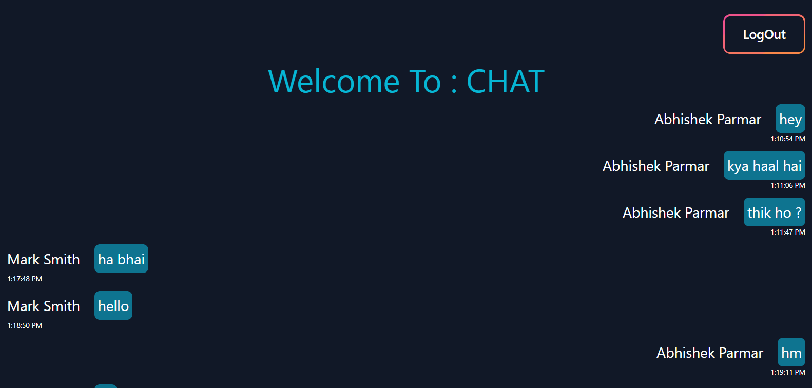 Screenshot of NEXTJS CHATAPP project