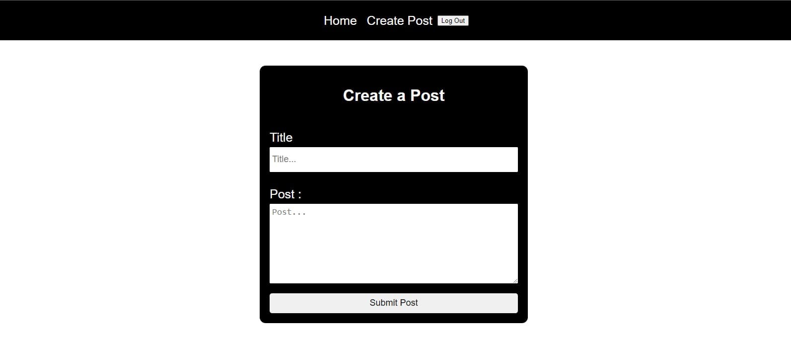 Screenshot of Blog App project
