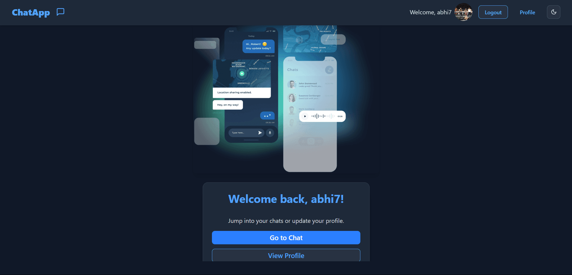 Screenshot of MERN CHATAPP project