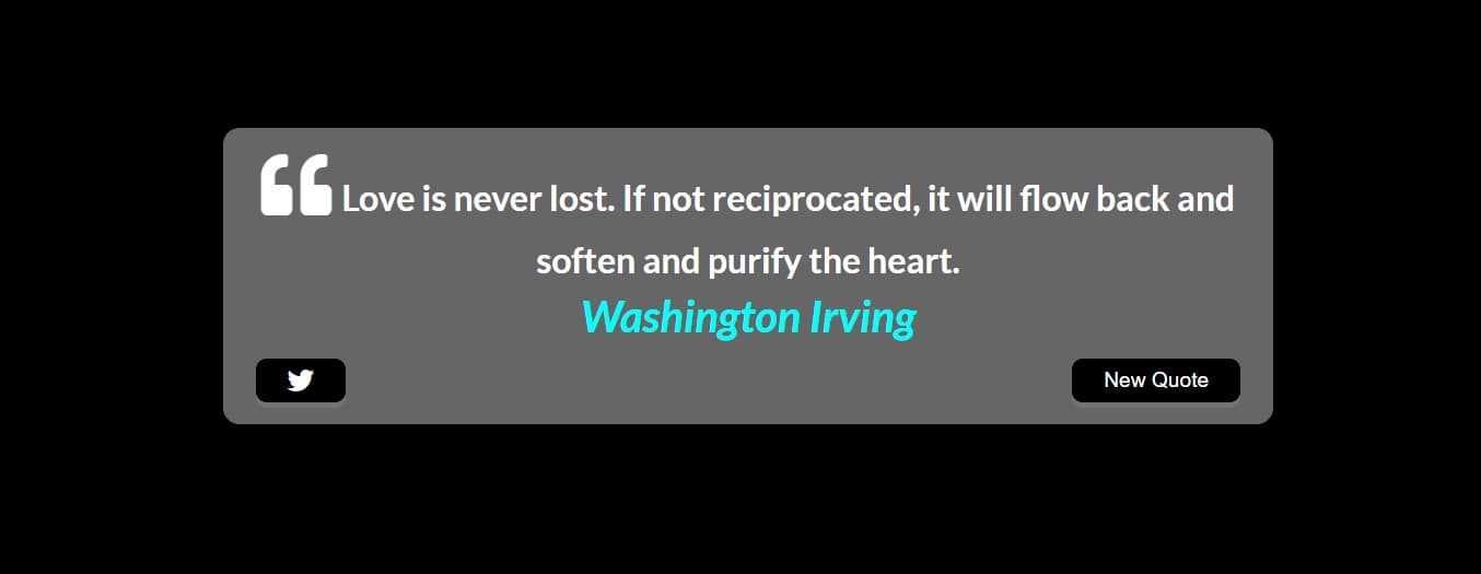 Screenshot of Random Quote Generator project