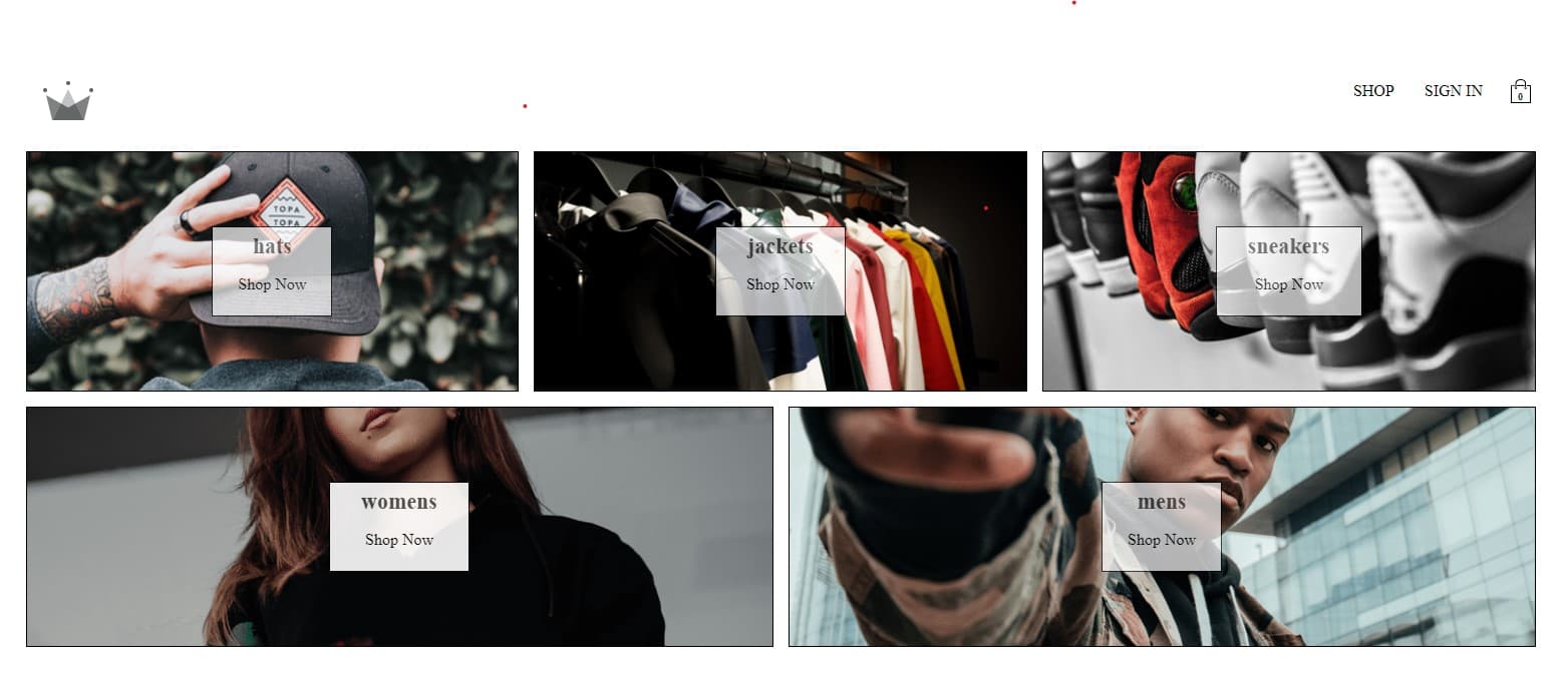 Screenshot of ECommerce Website project