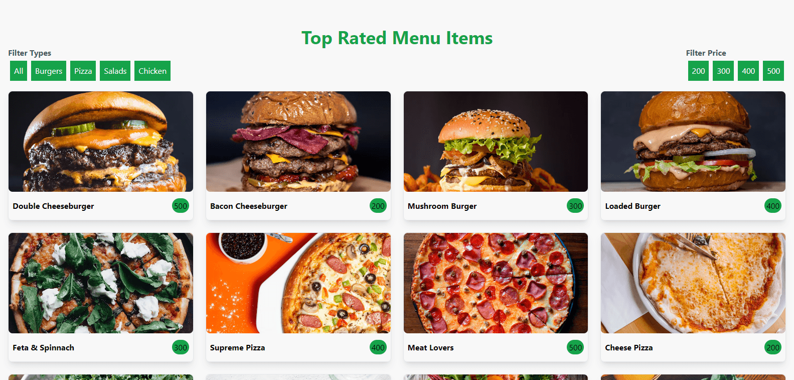 Screenshot of Uber Eats Clone project
